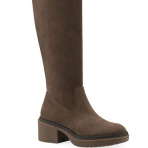 NEW White Mountain Marcella Womens Brown Suede Tall Shaft Boots Block Heel 8.5M